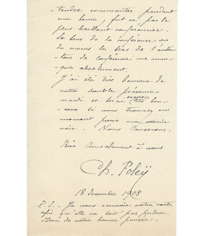 FOLËY Charles, écrivain. 5 Lettres Autographes (E 10910)