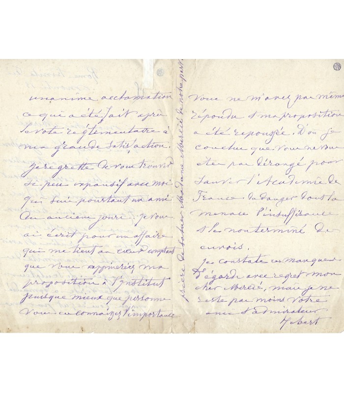 HEBERT Ernest, peintre. 4 Lettres autographe (G 4185)