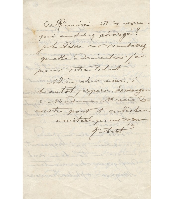 HEBERT Ernest, peintre. 4 Lettres autographe (G 4185)