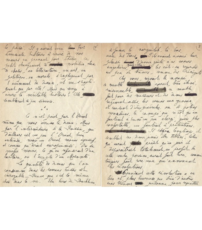 MIOMANDRE (Francis de), écrivain. Manuscrit Autographe "L'évolution du Divan" (G 5248)