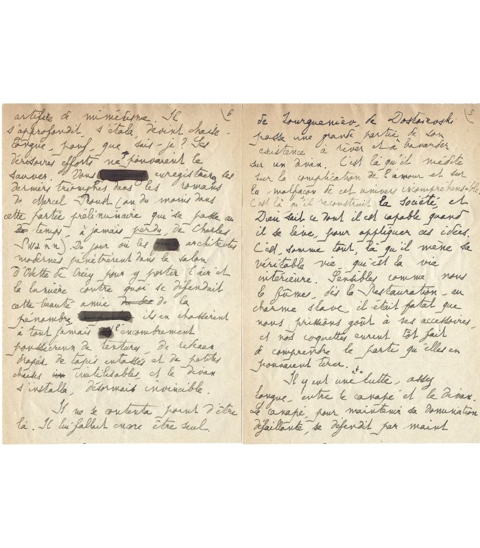 MIOMANDRE (Francis de), écrivain. Manuscrit Autographe "L'évolution du Divan" (G 5248)