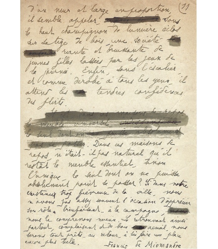 MIOMANDRE (Francis de), écrivain. Manuscrit Autographe "L'évolution du Divan" (G 5248)