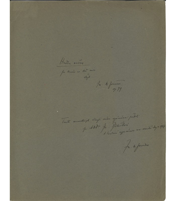 FOERSTER Joseph, compositeur. Manuscrit musical Autographe (G 168)