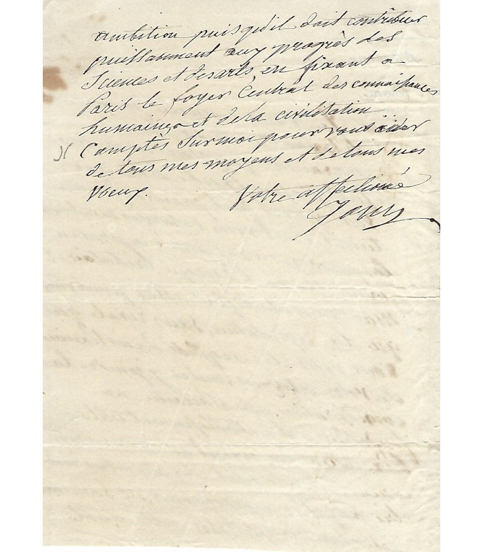 JOUY (Etienne de), homme de lettres, academicien. Lettre autographe (E 10349))