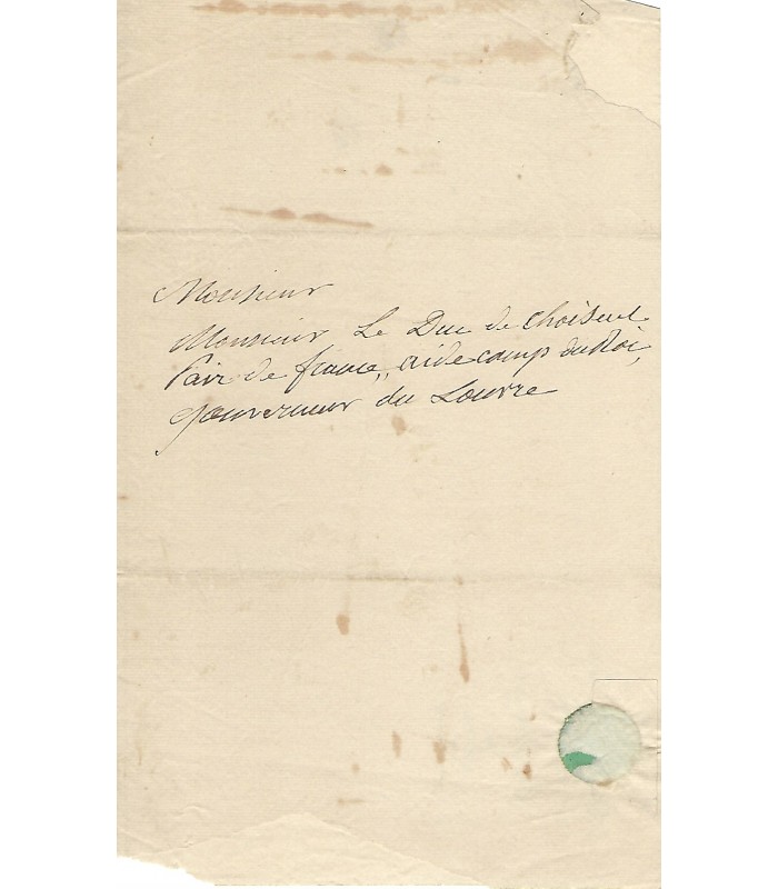JOUY (Etienne de), homme de lettres, academicien. Lettre autographe (E 10349))