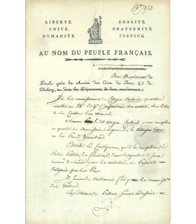 BRÜE Louis-Urbain, colonel et député. Pièce Signée (G 2206)