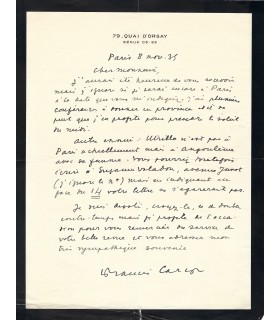 CARCO Francis, écrivain. Lettre Autographe ( G 4401)