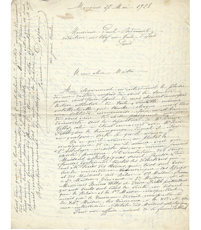 DUZEA Jeanne,  astrologue. 7 Lettres Autographes (E 10940)