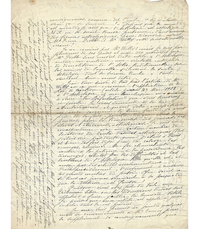 DUZEA Jeanne,  astrologue. 7 Lettres Autographes (E 10940)