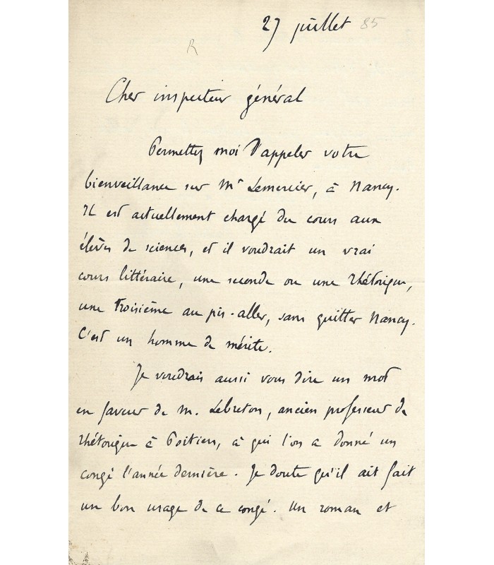 FUSTEL DE COULANGES, historien. Lettre Autographe (G 618)