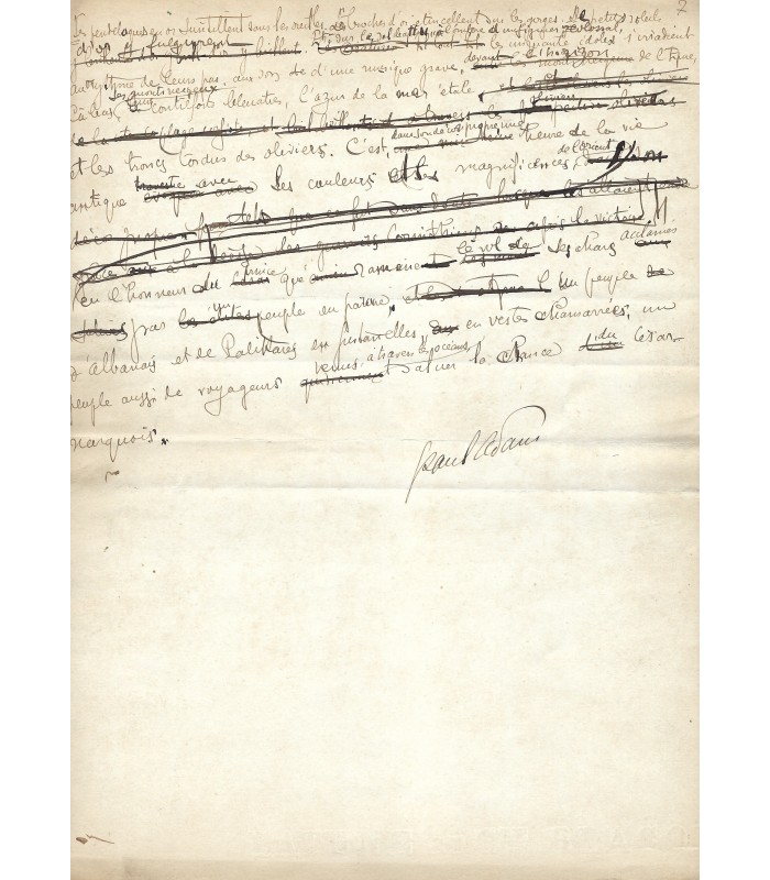 [PÂQUES ORTHODOXES] ADAM  Paul, écrivain. Manuscrit Autographe (E 1O211)