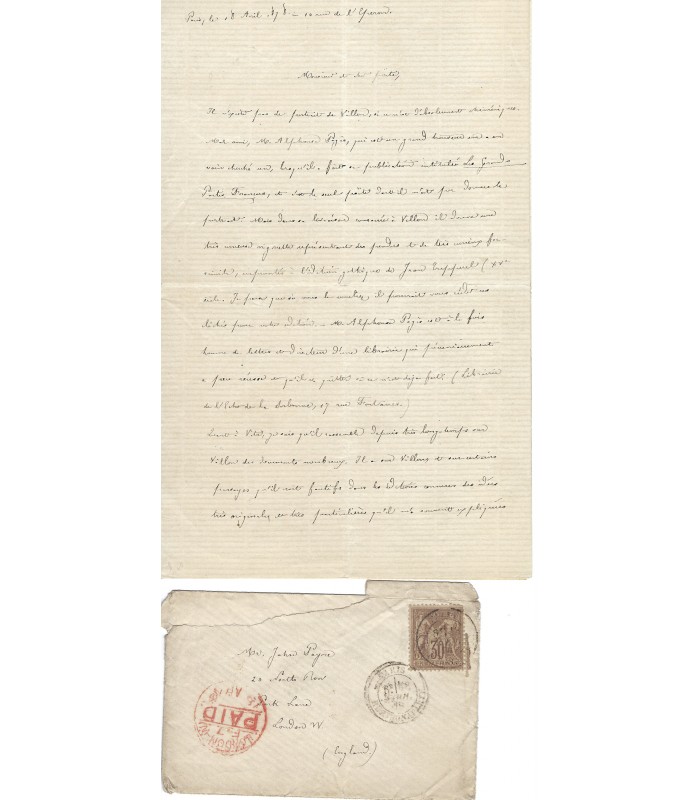 BANVILLE Théodore de, poète. Poème et Lettre autographe (G 4242)