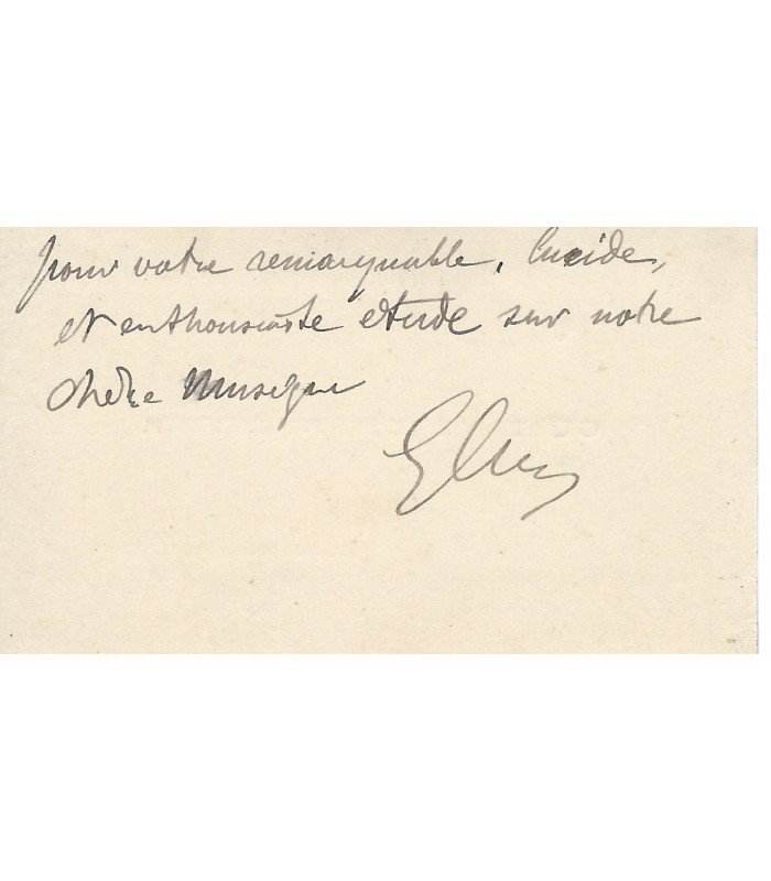 CHARPENTIER Gustave, compositeur. Lettre Autographe (G 2506/2501)
