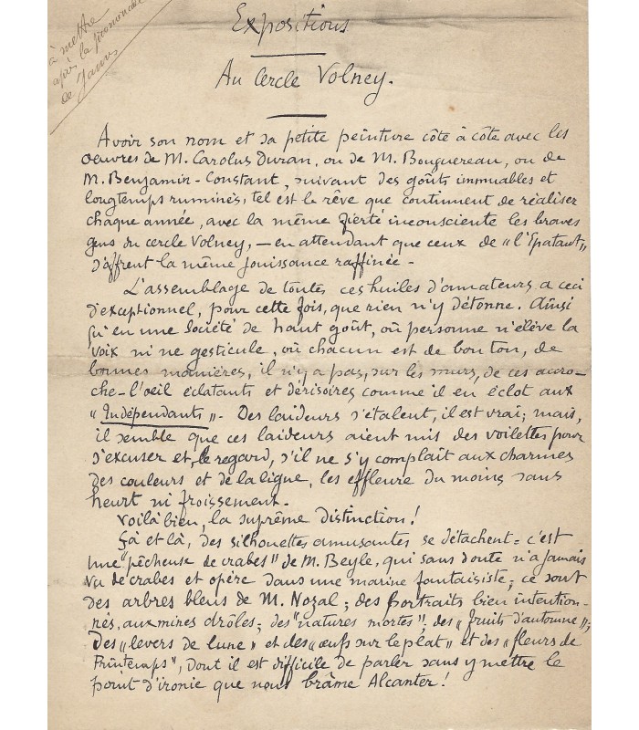 EON Henry, poète breton. Lettre et Manuscrit Autographes (E 10950)