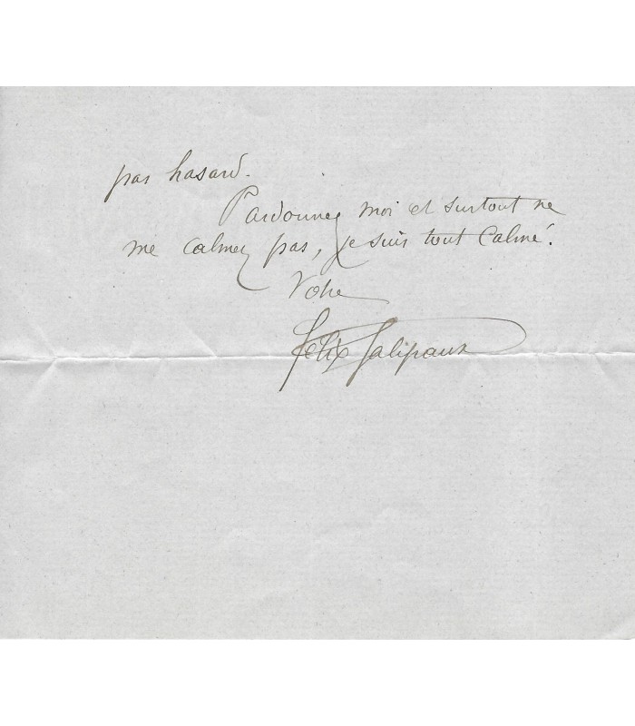 GALIPEAU Félix, comédien. Lettre Autographe (G 923)