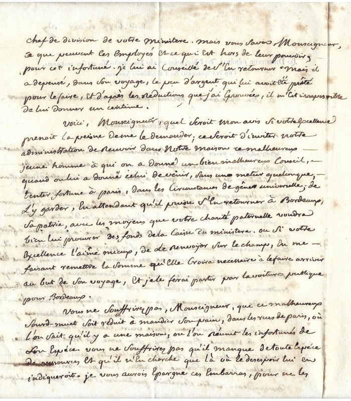 SICARD Abbé, pédagogue français. Lettre autographe (G 3375)