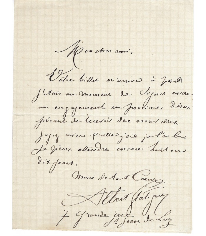 GLATIGNY Albert, poète. 5 Lettres Autographes ( E 10951)