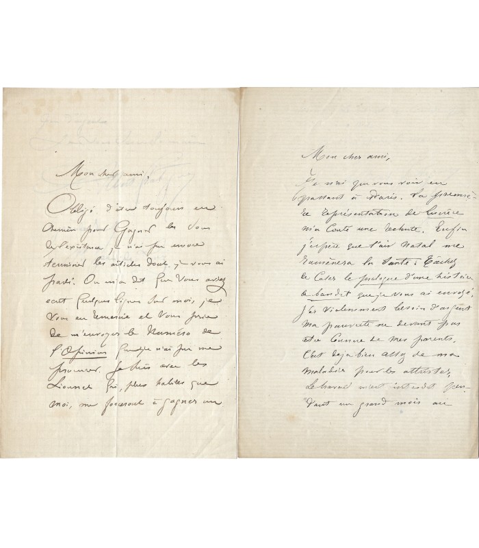 GLATIGNY Albert, poète. 5 Lettres Autographes ( E 10951)