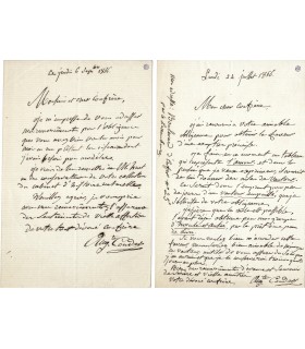 COUDER Auguste, peintre.  2 Lettres Autographes (E 10947)