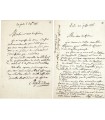 COUDER Auguste, peintre.  2 Lettres Autographes (E 10947)