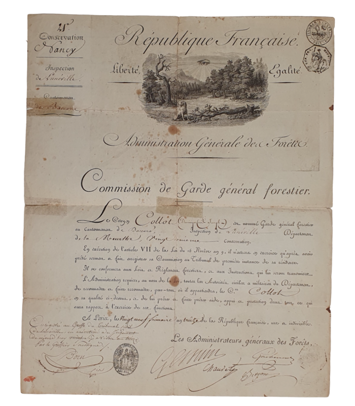 VIGNETTE EMBLEMATIQUE - PIECE IMPRIMEE EN PARTIE MANUSCRITE ( G 4600)