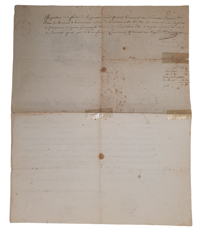 VIGNETTE EMBLEMATIQUE - PIECE IMPRIMEE EN PARTIE MANUSCRITE ( G 4600)