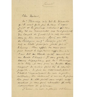 BERRICHON (Paterne), poète, beau-frère de Rimbaud. Lettre Autographe (G 3728)