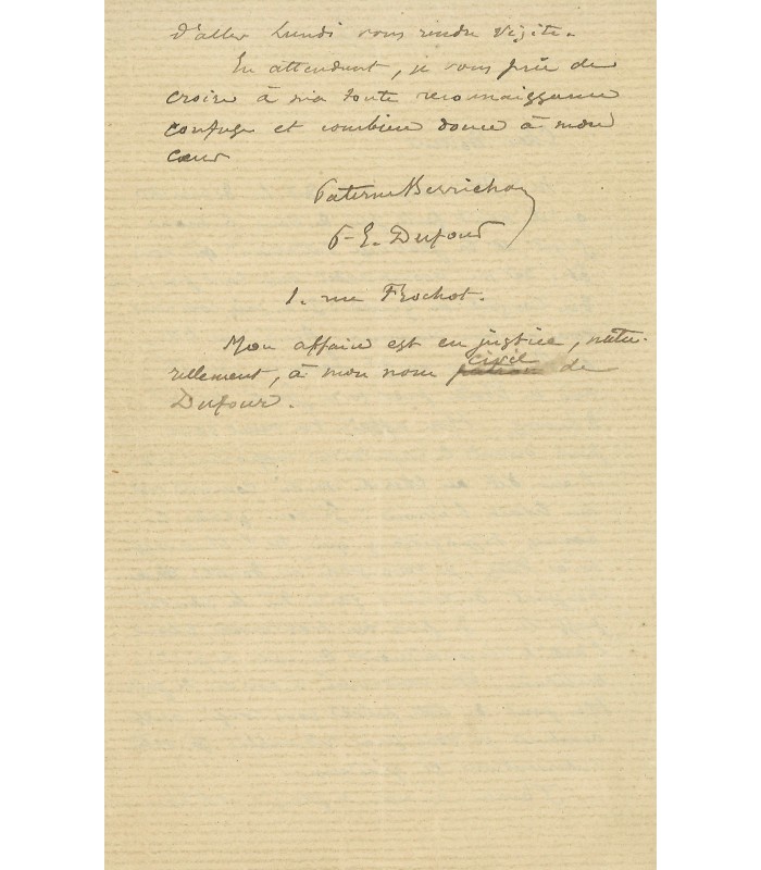 BERRICHON (Paterne), poète, beau-frère de Rimbaud. Lettre Autographe (G 3728)