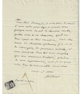 MICHAUD Joseph François. Historien, journaliste. Lettre et Manuscrit ("Notes sur Le Caire") (Réf. E 10413)