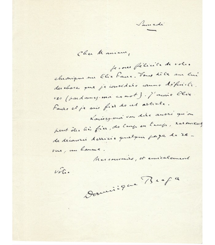BRAGA (Dominique). 10 lettres autographes signées à l'essayiste et critique Pierre Abraham (G 1408)