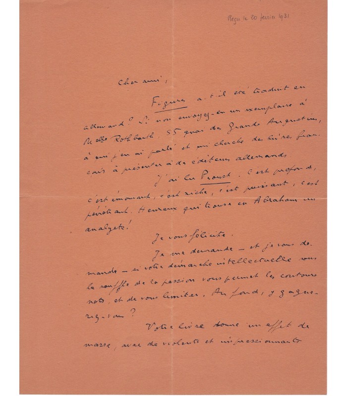 BRAGA (Dominique). 10 lettres autographes signées à l'essayiste et critique Pierre Abraham (G 1408)