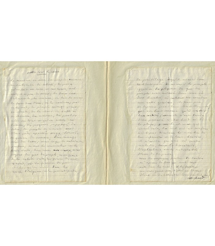 MICHAUD Joseph François. Historien, journaliste. Lettre et Manuscrit ("Notes sur Le Caire") (Réf. E 10413)