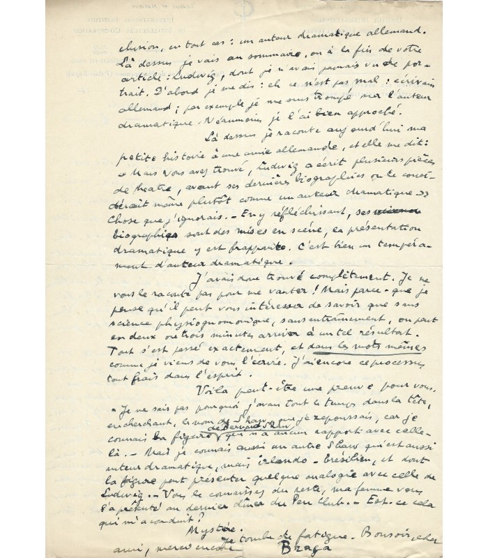 BRAGA (Dominique). 10 lettres autographes signées à l'essayiste et critique Pierre Abraham (G 1408)