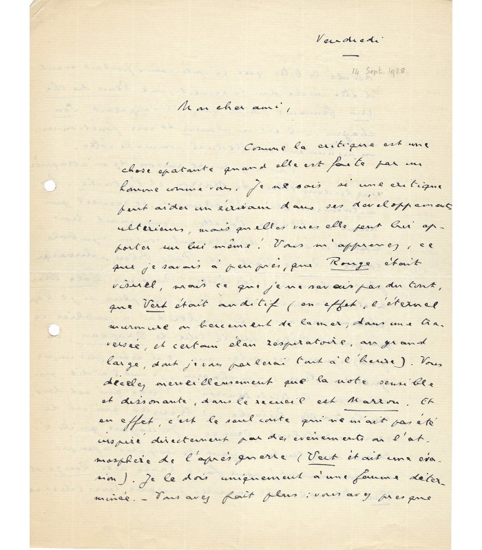 BRAGA (Dominique). 10 lettres autographes signées à l'essayiste et critique Pierre Abraham (G 1408)