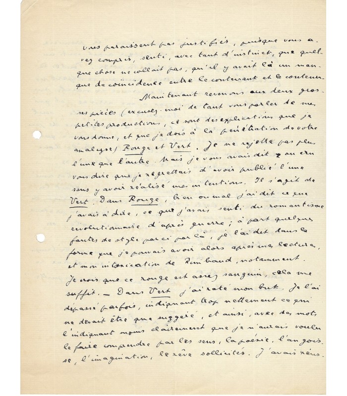 BRAGA (Dominique). 10 lettres autographes signées à l'essayiste et critique Pierre Abraham (G 1408)