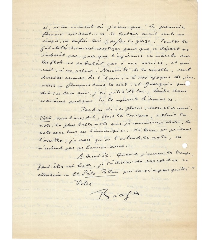 BRAGA (Dominique). 10 lettres autographes signées à l'essayiste et critique Pierre Abraham (G 1408)