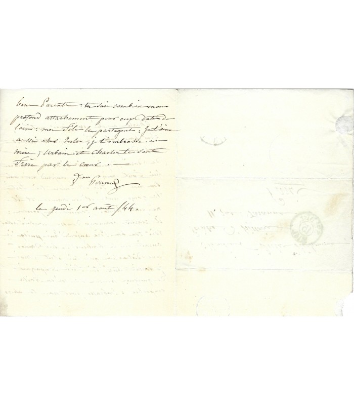 Mme GOUNOD Mère. Lettre Autographe à Jules Richomme (G 4839)