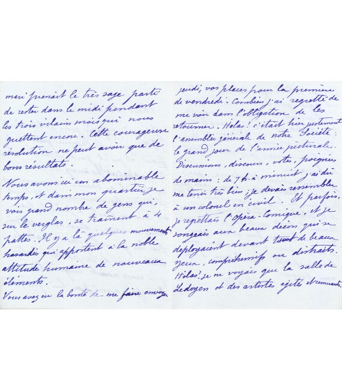 ROLL (Alred), Peintre. Lettre autographe à Mme Paquin (G 877)