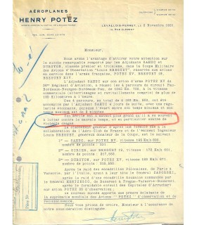 POTEZ Henry. Ingénieur et avionneur, inventeur avec Dassault de l'hélice éclair.