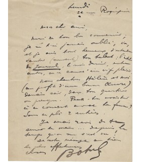 BOTREL Théodore, compositeur. Lettre autographe (Réf. G 4952)