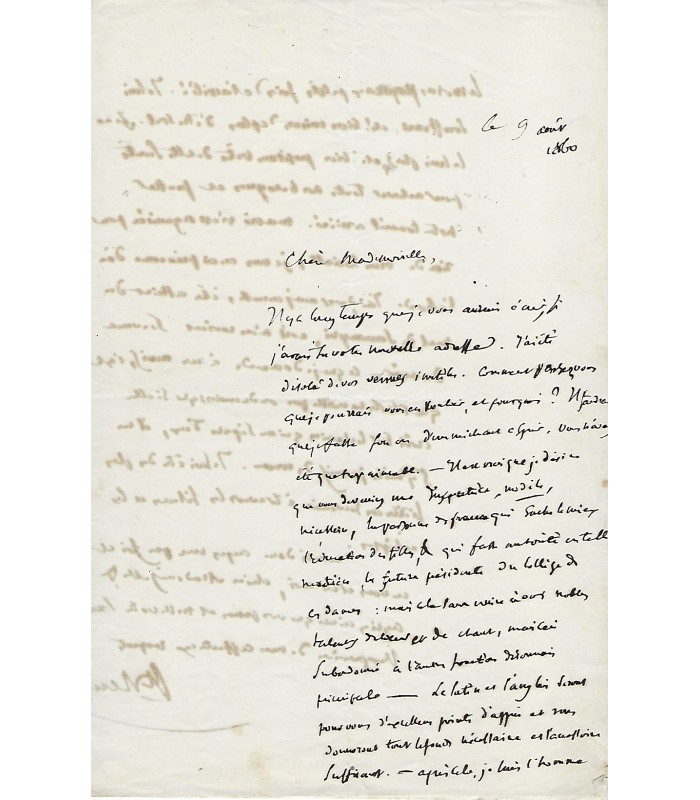 SAINTE-BEUVE Charles-Augustin. Ecrivain. Lettre autographe (G 5255)