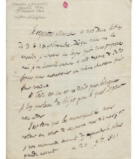 NECKER Jacques, Ministre des Finances de Louis XVI. Lettre autographe, 1801 (Réf. G 3761)