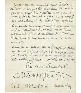 GLEIZES Albert. Peintre, graveur, théoricien du CUBISME. Lettre autographe (Réf. 3456)