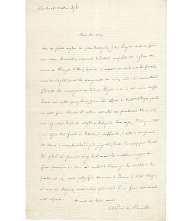 BANVILLE (Théodore de). Poète.  Lettre Autographe (G 401)