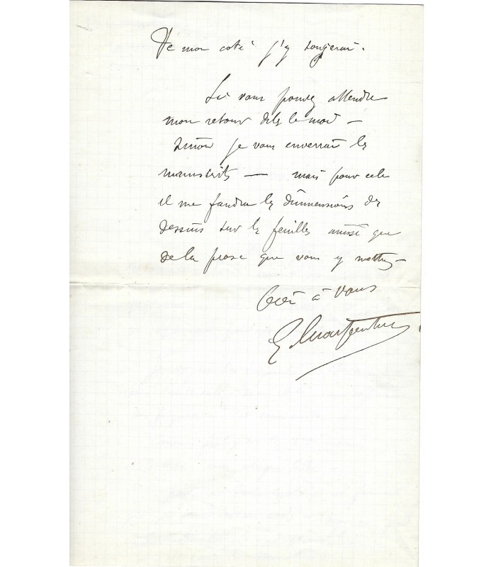 CHARPENTIER (Gustave) L.A.S. G 2504