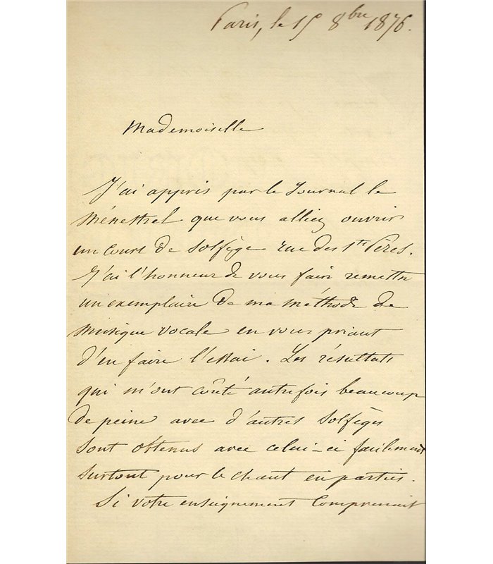 CLEMENT Félix. Compositeur.