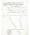 [EMPIRE] PREFECTURE DE POLICE DOC. en partie imprimée. G 5053